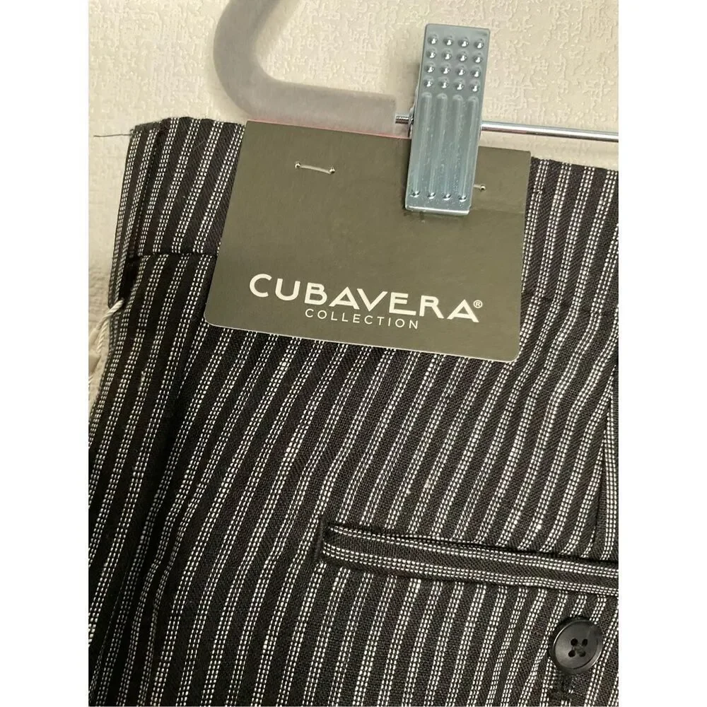 Cubavera Men's 40 x 32 Mini Stripe Linen Pant‎ Summer Vacation Trousers